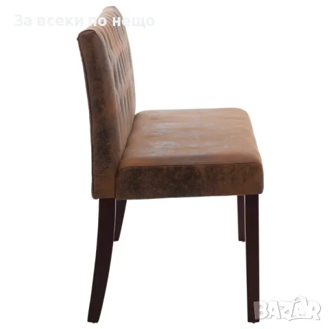 Пейка, 148,5 см, кафява, изкуствен велур, снимка 7 - Дивани и мека мебел - 48421939