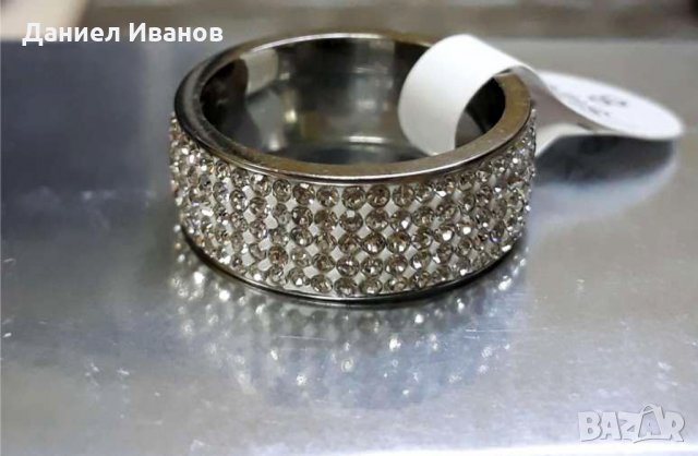 Сребърен пръстен с камъни топаз сватбен НОВ