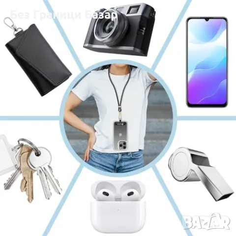 Нова Универсална каишка за телефон смартфон с карабинер и 2 патча, снимка 6 - Селфи стикове, аксесоари - 47274352