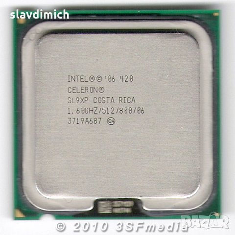 Процесор Intel® Celeron Processor 420 512K Cache, 1.60 GHz, 800 MHz сокет 775, снимка 1 - Процесори - 27873402