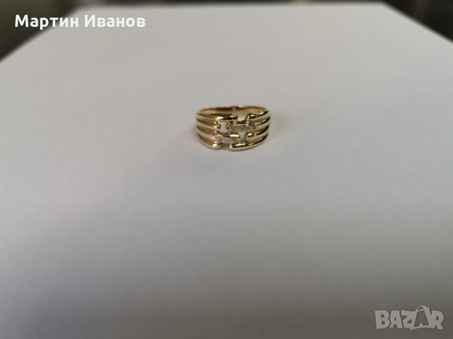Златен пръстен с циркони 08, снимка 5 - Пръстени - 26784593