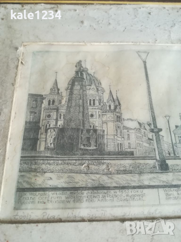 Стара картина. Литография. Графика. Antoni Studzinski. Vintage. , снимка 5 - Антикварни и старинни предмети - 36459053