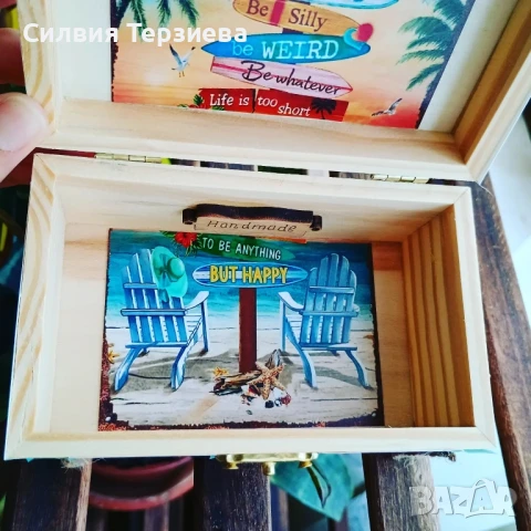 Ръчно изработена дървена кутия "Casablanca", снимка 5 - Декорация за дома - 50609077