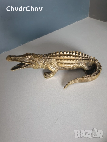 25см-3кг стара китайска статуетка/бронзова скулптура/малка фигура на крокодил-алигатор