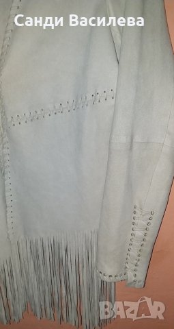 СТРАХОТНА дамска тънка наметка, избор мека и нежна материя, украсена с ресни.M/L, снимка 2 - Якета - 43507004