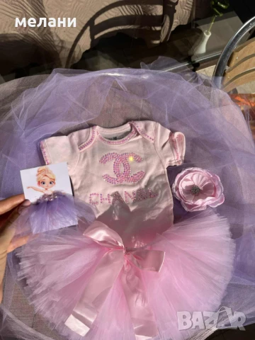 ИЗРАБОТВАМ бебешко розова пола пачка /туту/– за рожден ден или фотосесия-ПО ПОРЪЧКА, снимка 9 - Бебешки рокли - 51342515