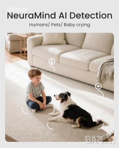 Youkey 2.5K вътрешна камера за сигурност, бебефон с 5GHz/2.4GHz WiFi, снимка 2 - IP камери - 51317133