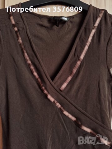 Кафява къса, прозрачна, елегантна, кафява блуза, снимка 9 - Корсети, бюстиета, топове - 39568487