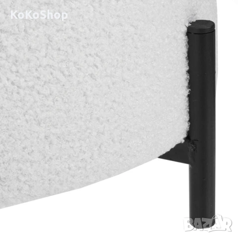 Бяла табуретка-38х40 см./мека табуретка/бял пуф, снимка 3 - Дивани и мека мебел - 53056963