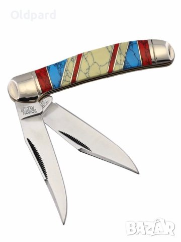 Висококачествен колекционерски джобен сгъваем нож Copperhead Stoneworx. RR2400, снимка 2 - Ножове - 42890876