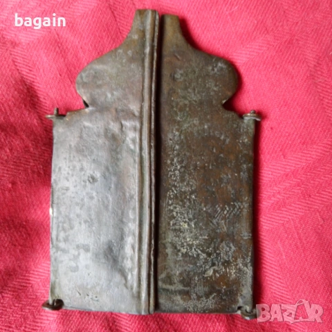 Руски бронзов триптих, Св. Николай., снимка 5 - Антикварни и старинни предмети - 53147159