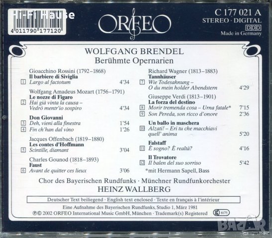Wolfgang Brendel - Rossini Mozart, снимка 2 - CD дискове - 34577123