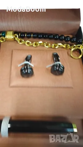 Елегантен мъжки комплект – Часовник с допълнителни аксесоари за стил и изисканост, снимка 2 - Бижутерийни комплекти - 48682084