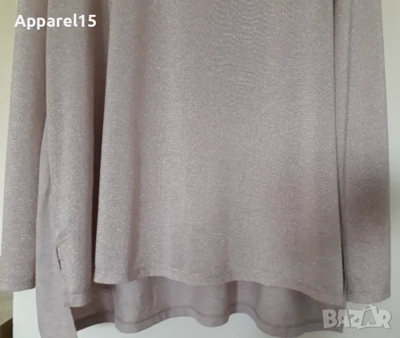 Американска бледорозова блуза с лъскава нишка, XL, снимка 3 - Блузи с дълъг ръкав и пуловери - 48282938