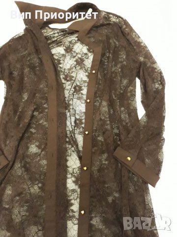 Много луксозна копринена горница в черно, марка KIKI RIKI  с конусовидни ефектни копчета, снимка 13 - Туники - 37446306