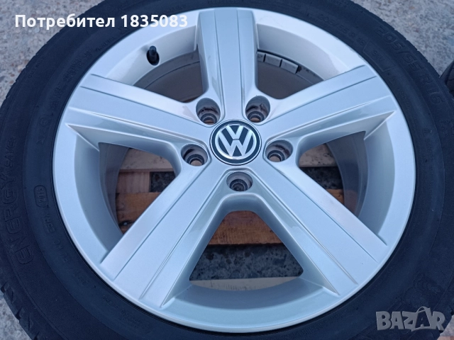 Лети джанти 16ки 5х112 VW + летни гуми 205/55/16 Michelin, снимка 4 - Гуми и джанти - 52496313