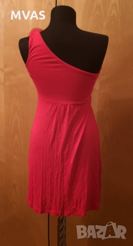 Червена елегантна рокля с рози XS , снимка 2 - Рокли - 32970552