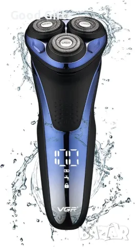 Мъжка електрическа самобръсначка VGR V-306 – въртящи остриета, LED дисплей, водоустойчива, USB зареж, снимка 7 - Тримери - 50385617