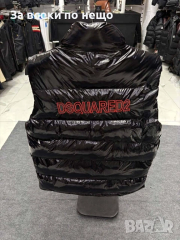 DSQUARED2 Мъжки Черен Лачен Елек Дискуаред Код Модерно27, снимка 2 - Якета - 53463834