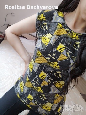 Туника в черно и жълто, М размер, снимка 1