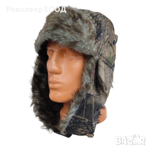Зимна шапка ушанка - Dark forest camo, снимка 7 - Шапки - 43834002