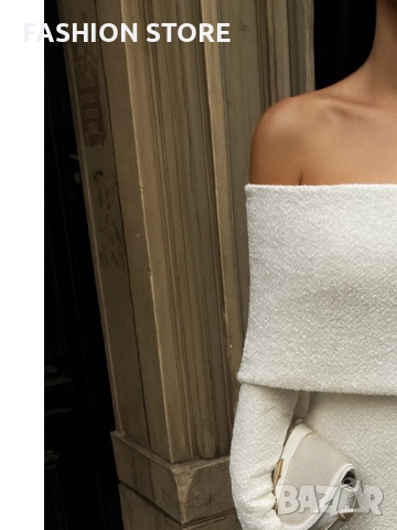 Рокля с паднали рамене в 4 цвята, снимка 2 - Рокли - 51988011