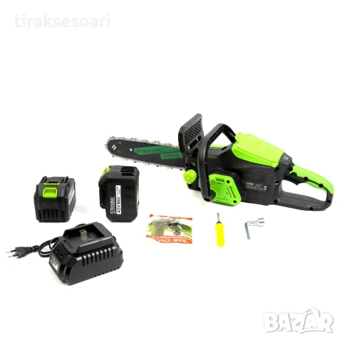 Акумулаторна резачка StahlMayer 42V 10Ah – автоматично смазване, 2 батерии и 2 вериги, снимка 3 - Други инструменти - 51033931