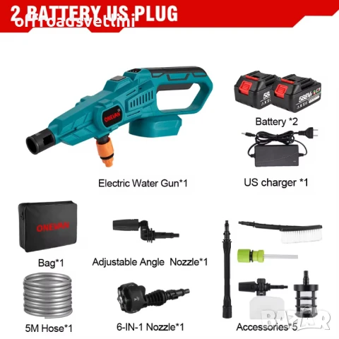 Акумулаторна водоструйка 200 bar 3500W с дисплей 2 батерии с аксесоари, снимка 3 - Аксесоари и консумативи - 51056734