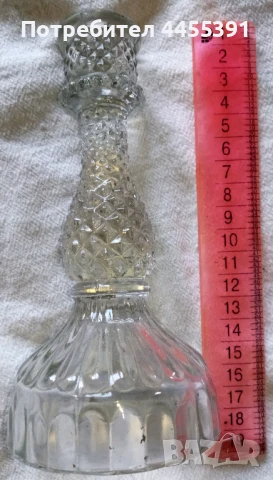 Стари свещник стъкло, снимка 2 - Други - 51385342