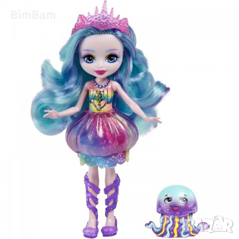 Кукла Royal Enchantimals Ocean Кingdom - Jelanie Jellyfish & Stingley - медуза / Mattel, снимка 2 - Кукли - 37786849
