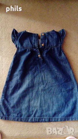 дънкова рокля H&M, 12-18 м, снимка 2 - Бебешки рокли - 33371009