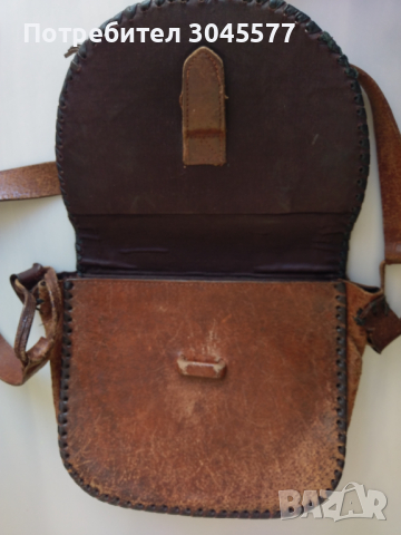 Чанта кожена с инкрустация, ретро, снимка 4 - Антикварни и старинни предмети - 36399052