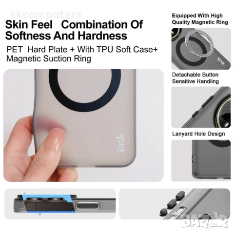 IMAK Защитен калъф (PC +TPU) с MagSafe за Samsung Galaxy A17 5G / A17 4G | Комплект с Протектор | Че, снимка 7 - Калъфи, кейсове - 52200997