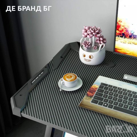 Геймърско бюро с RGB LED светлини DEULJ-1907, снимка 4 - Бюра - 35586475