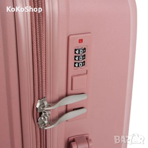 Куфар на колелца-48x28,5x75,5 см./розов куфар на колелца, снимка 6 - Куфари - 50644429