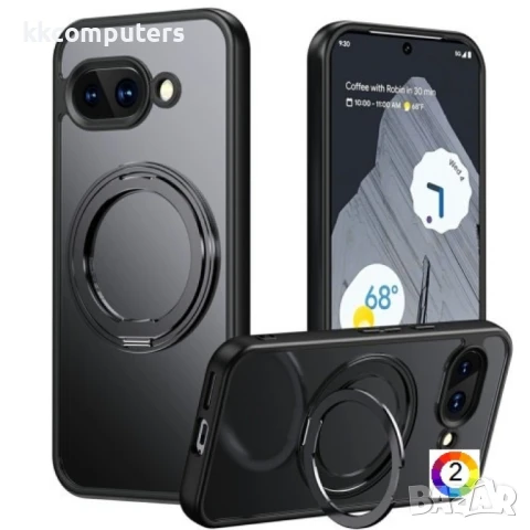 Google Pixel 9a MagSafe/ TPU + Acrylic + Metal Kickstand Удароустойчив Калъф и Протектор