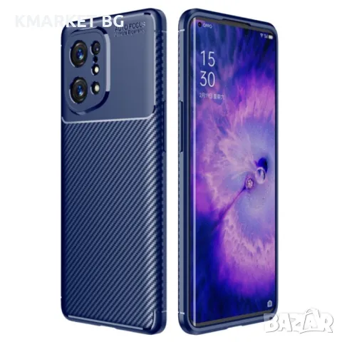 OPPO Find X5 Удароустойчив Carbon Fiber Калъф и Протектор, снимка 2 - Калъфи, кейсове - 49259429