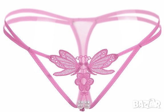Еротично и секси дамско бельо. Бикини / прашки с перли и отворено дъно, снимка 3 - Бельо - 33482954