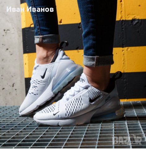 Nike Air Max 270 White & Black оригинални маратонки номер 37,5- 38, снимка 3 - Маратонки - 44053609