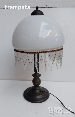 НАЙ ДОБРАТА ОФЕРТА Vintage Настолна Лампа MASSIVE , месинг ,метал, стъкло, маниста., снимка 6 - Настолни лампи - 52867191