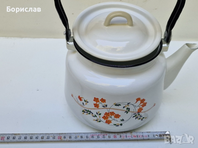 Чайник - емайлиран 3 л., снимка 4 - Сервизи - 51514878