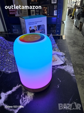 LED нощна лампа с тъчскрийн, димируема с 256 RGB цвята и 4 режима, снимка 11 - Лед осветление - 52734990