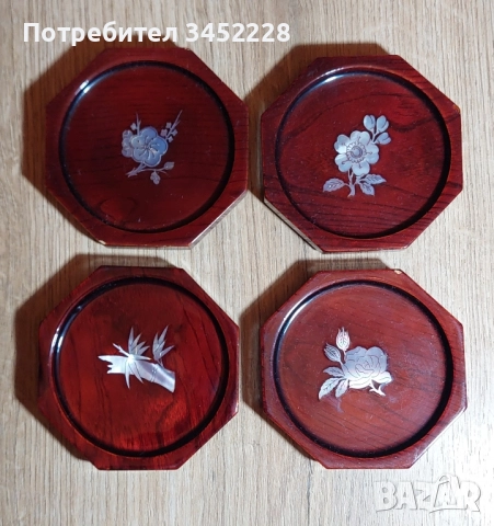 подложки дървени инкрустирани със седеф за ценители 