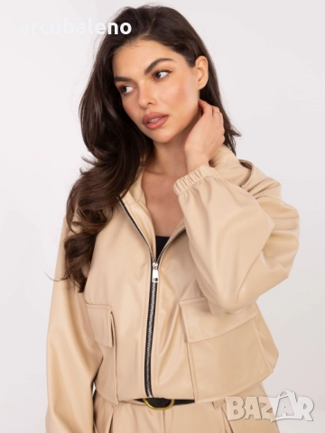 Късо дамско яке от еко кожа, 5цвята , снимка 5 - Якета - 52132094