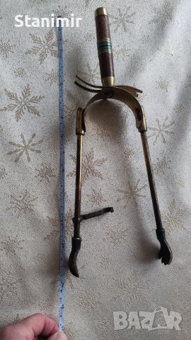 прибор за камина, щипка за въглени, снимка 3 - Антикварни и старинни предмети - 44044611