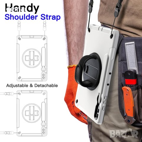 Калъф за Samsung Galaxy Tab S9 Plus 12,4-инча с вграден протектор за екрана и държач за S Pen, снимка 5 - Калъфи, кейсове - 43134165