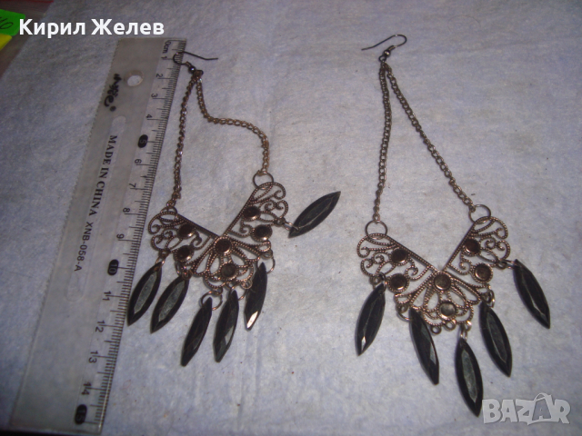 СТАРИ ФИЛИГРАНЕН ТИП СРЕБРИСТИ ОБЕЦИ с ВИСУЛКИ 4110