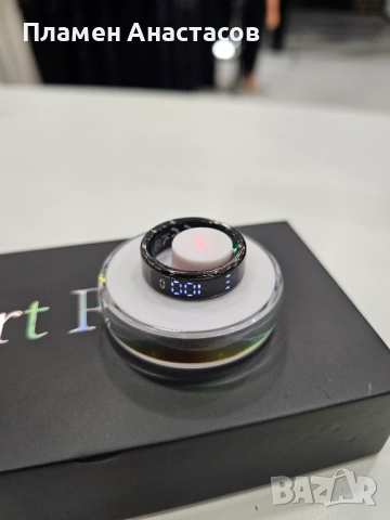 Смарт пръстен с LED дисплей – фитнес и здравен тракер, пулс, SpO₂, сън, IP68, черен (размер 12), снимка 6 - Смарт гривни - 53281099