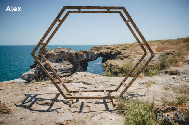 Дървени бохо сватбени арки под наем, снимка 13 - Други - 40272531