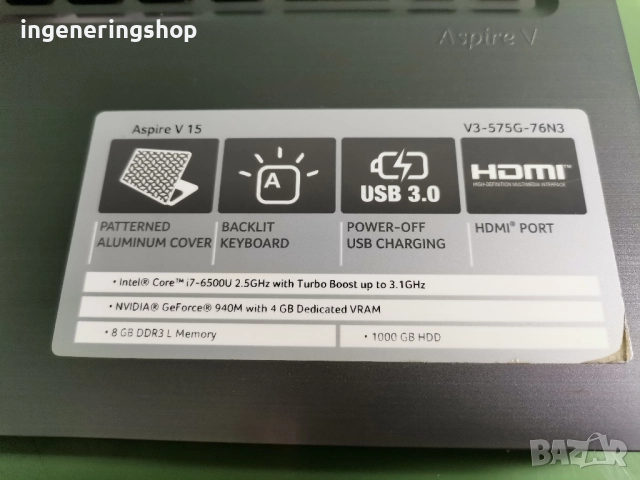 Клавиатура за Acer V3-575G, снимка 3 - Части за лаптопи - 51686823